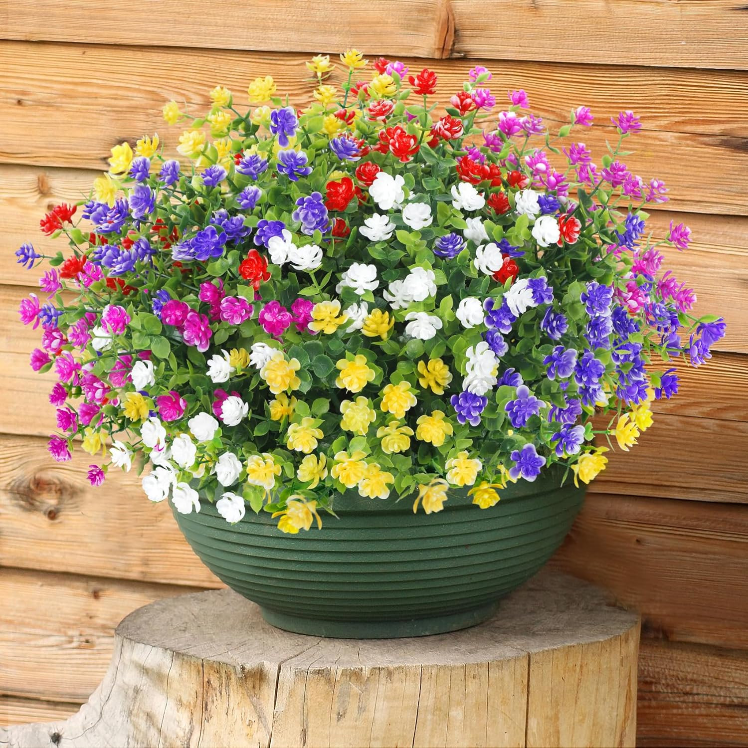 20 Bundles Artificial Flowers for Outdoors Decoration UV Resistant Faux Flowers