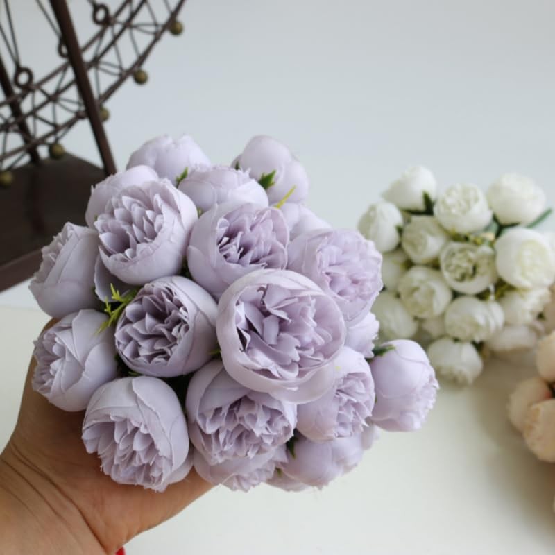 18 Pcs Ranunculus Artificial Flower 11.8″ and 54 Heads Faux Silk Ranunculus F…
