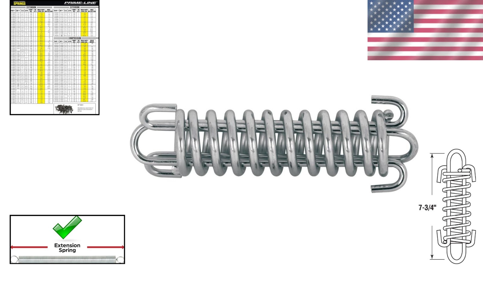 Versatile Nickel-Plated Porch Spring – 1-9/16″ x 7-3/4″ with Strong Spring Steel