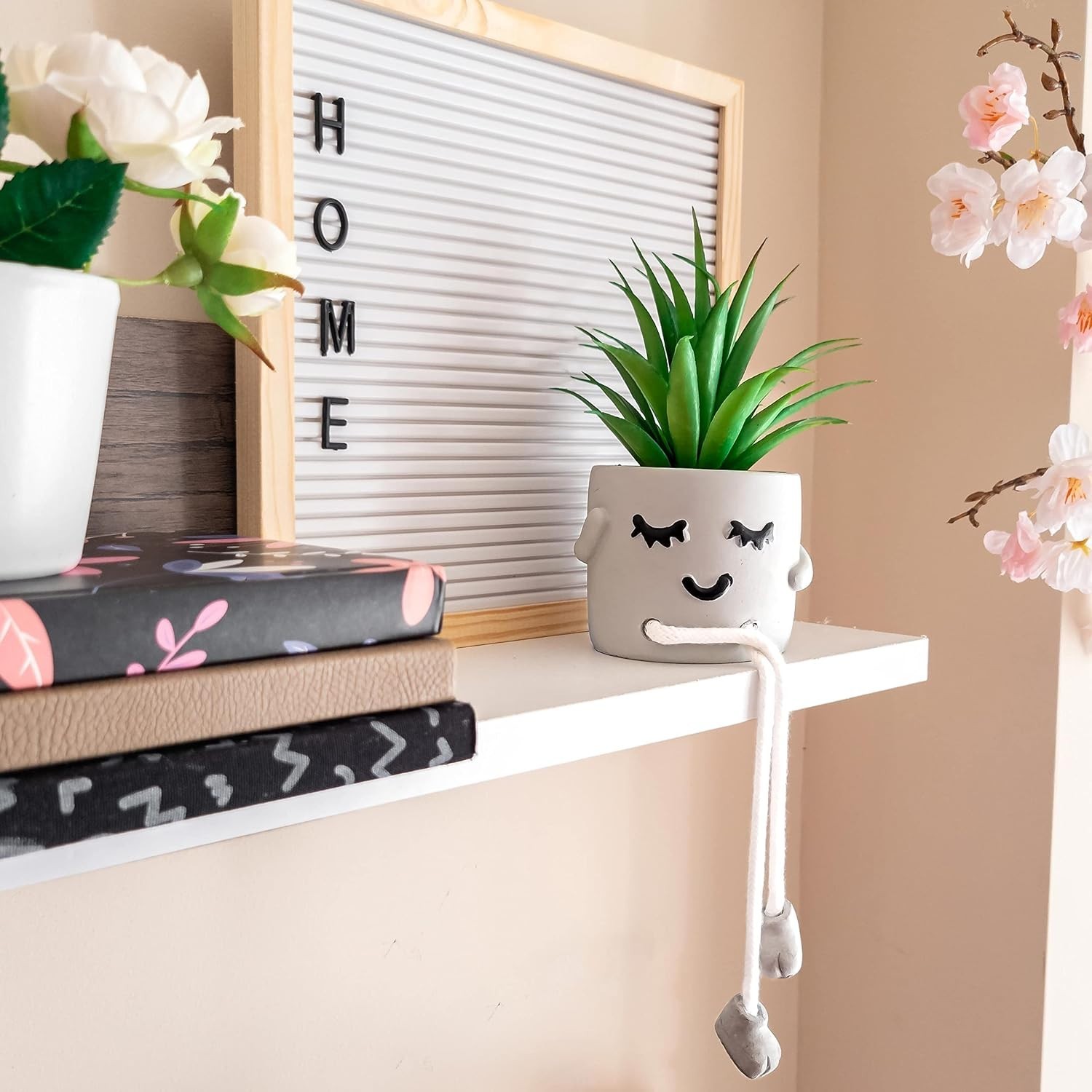 Fun Succulent Shelf Decor – Low-Maintenance Fake Plants for Office Aesthetics