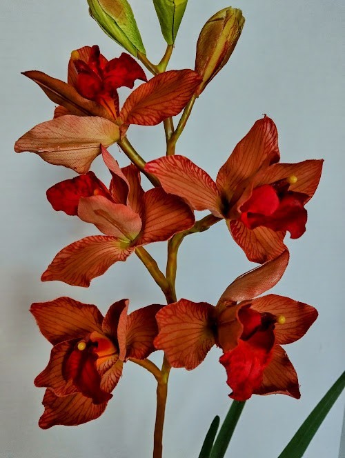 Artificial Cymbidium Orchid arrangement