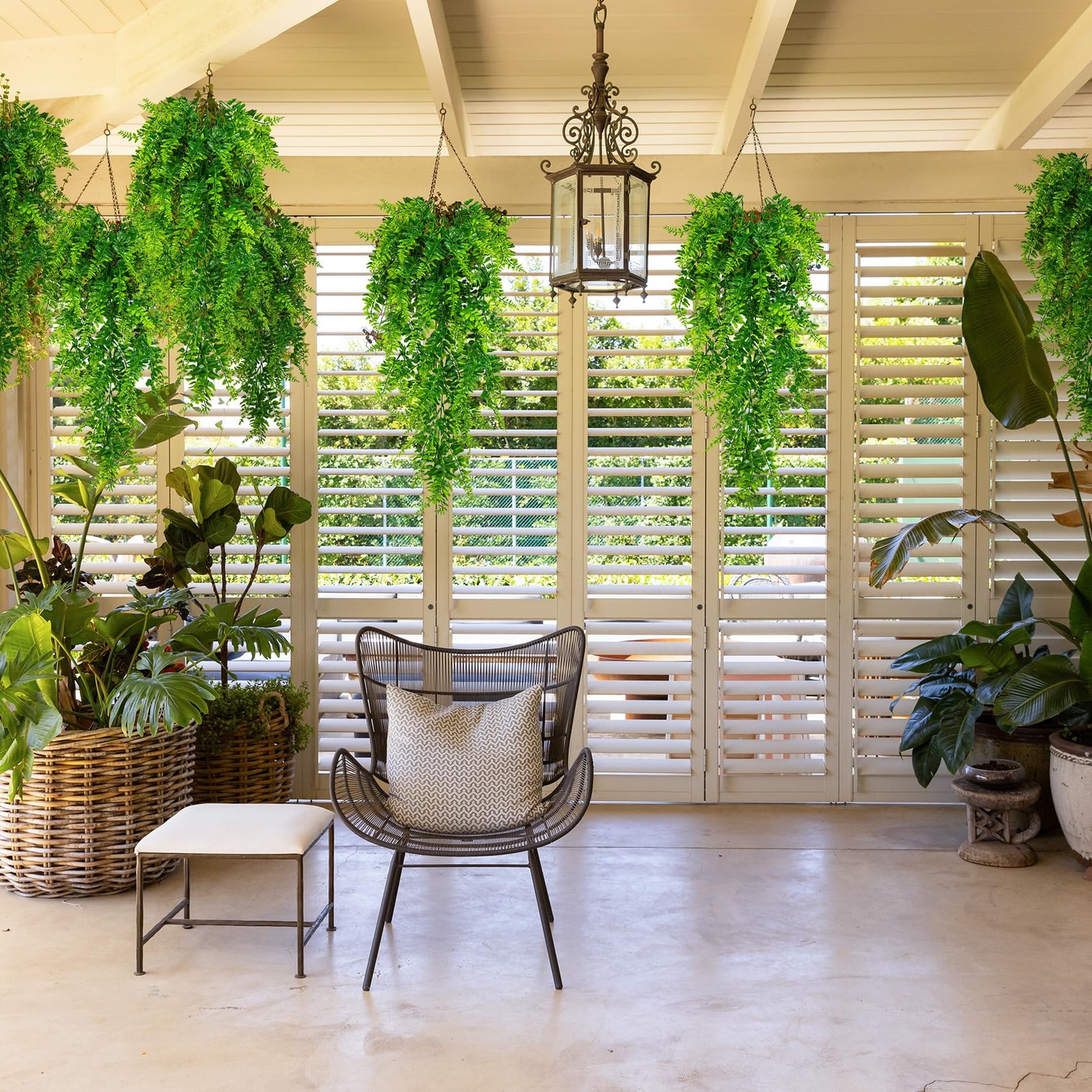 Artificial Hanging Plants Fern Vine – 6PC Fake Ivy Leaves Decoration for Indo…