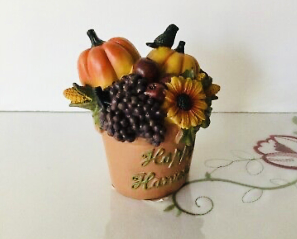TABLE DECOR MINI POT DECOR TOP FRUIT PUMPKIN SUN FLOWERS TABLE DECOR RESIN