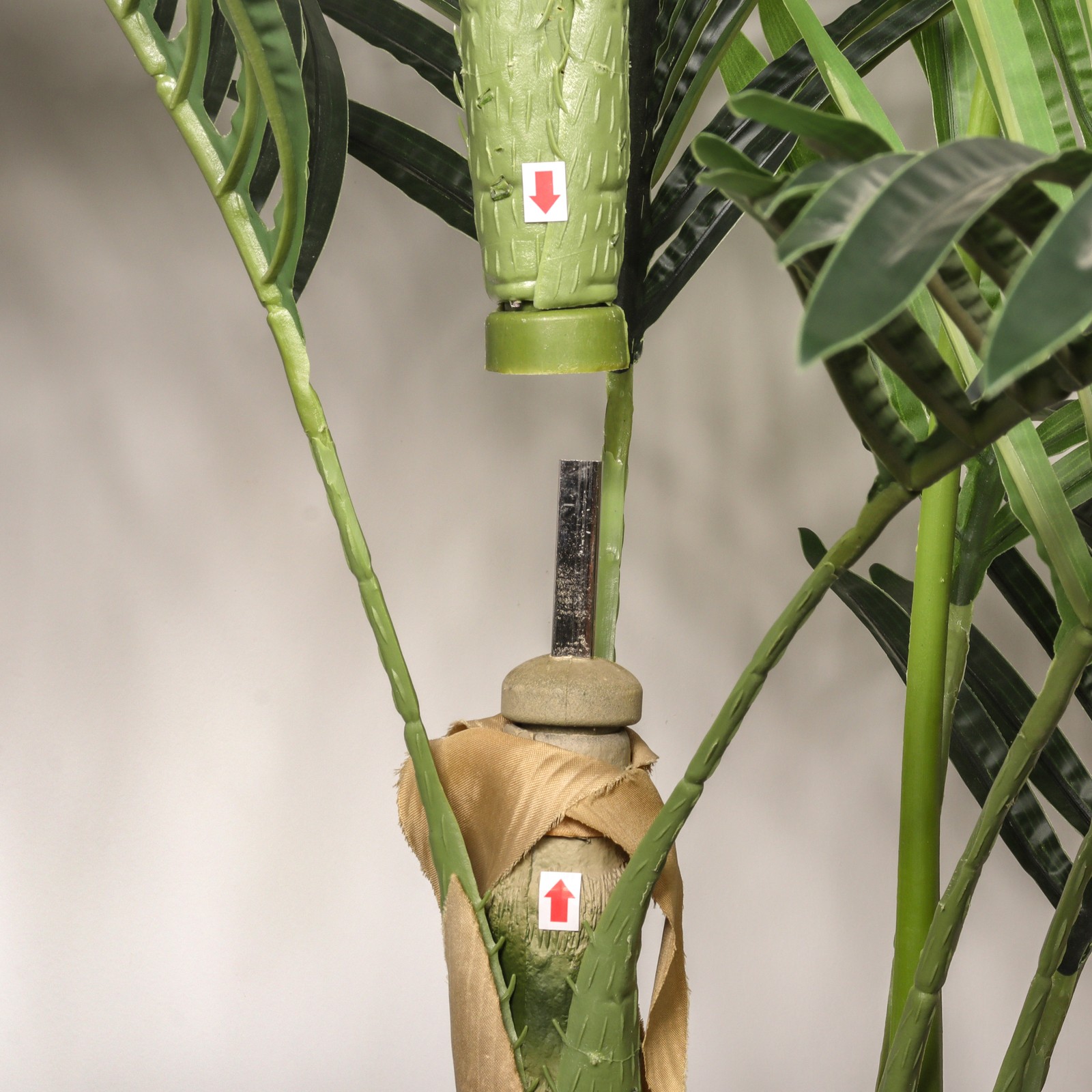 5FT Golden Cane Artificial Palm Tree with Black Plastic Pot Indoor Outdoor Decor