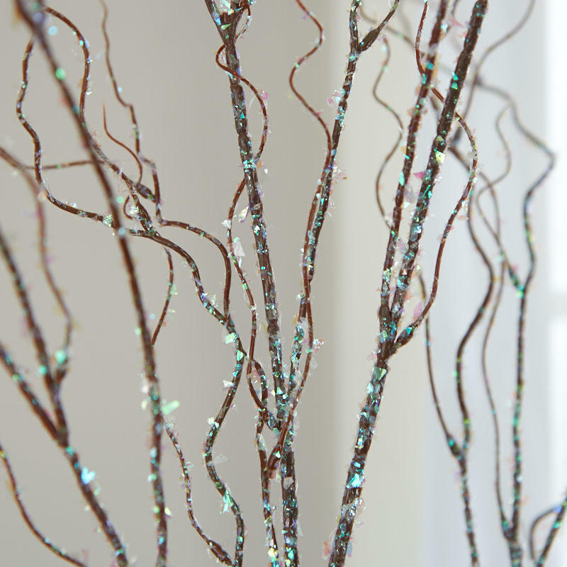 Factory Direct Craft Glitter Ice Brown Twig Spray