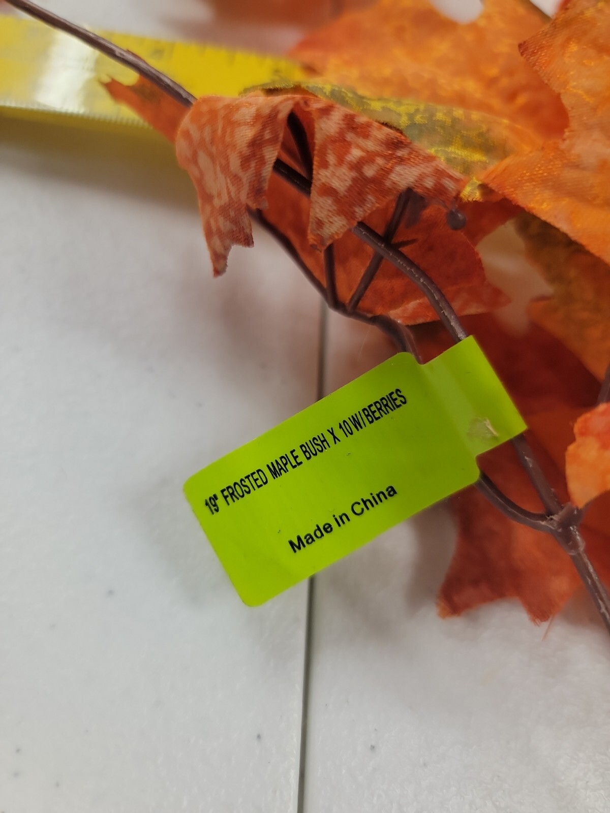 19″ frosted maple bush x 10 with berries Artificial Autumn Maple Leaf leaves