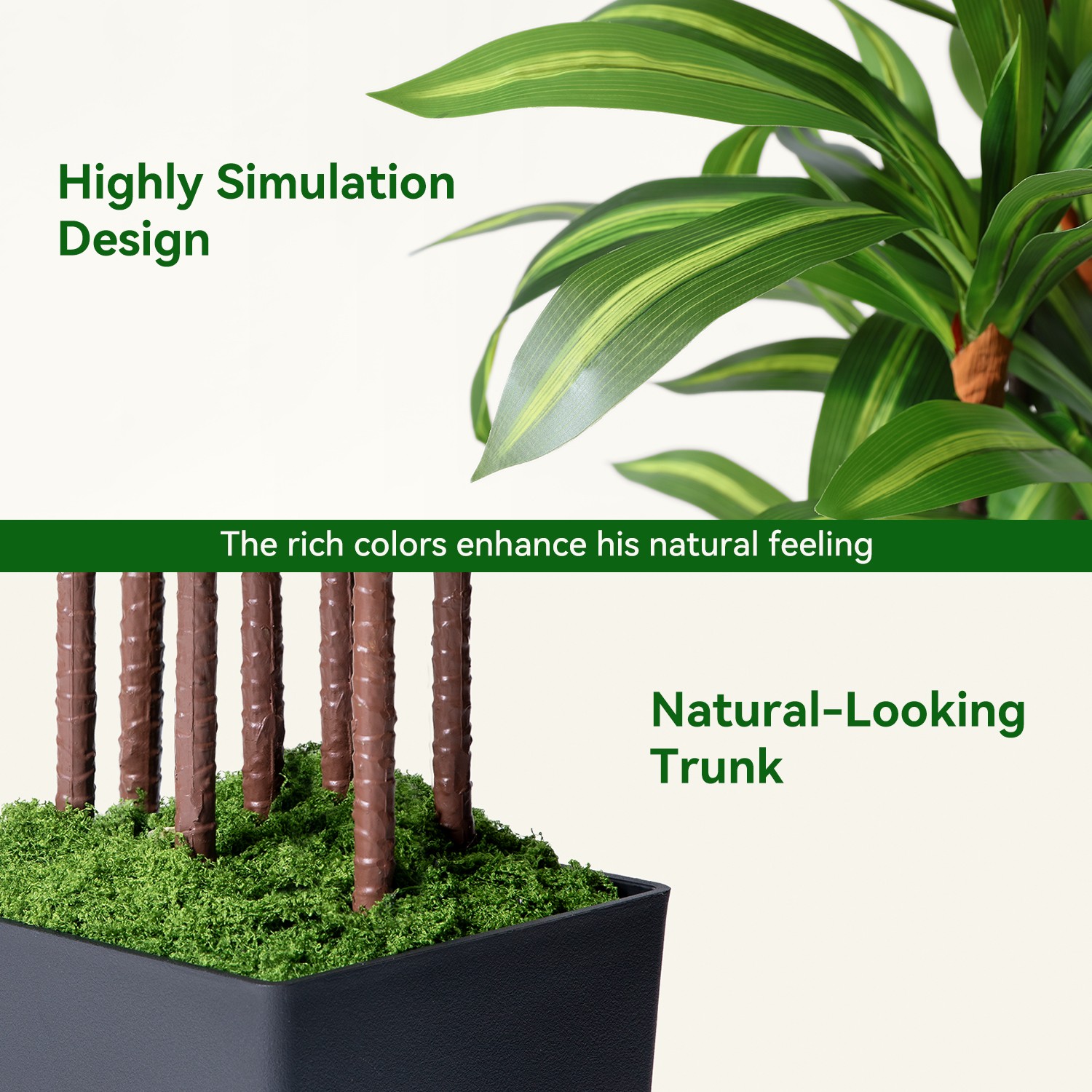 NOVAROOT 5FT/6FT Artificial Tree With Planter,Artificial Plants for Home Decor