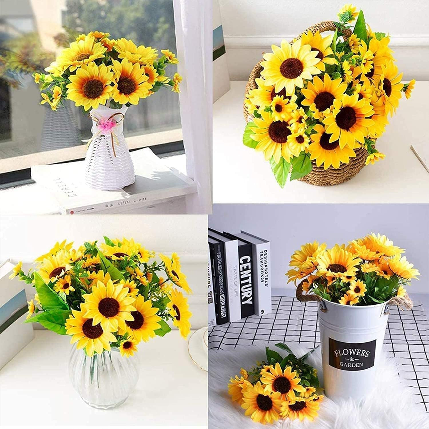 20 Pack Faux Sunflowers for Wedding, Home, Kitchen & Birthday Decor