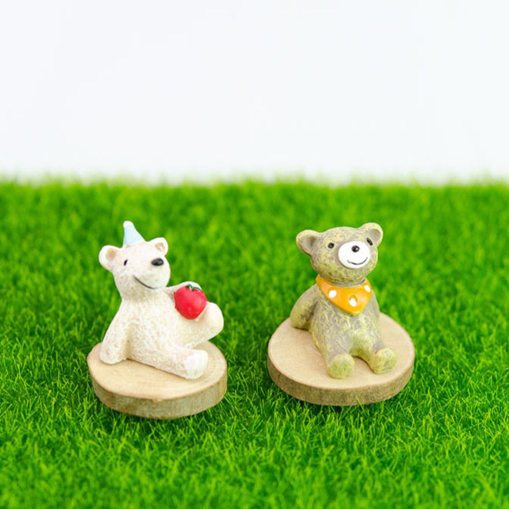 6Pcs Recyclable Artificial Grass Lawn Green for Mini Garden Decoration Durable