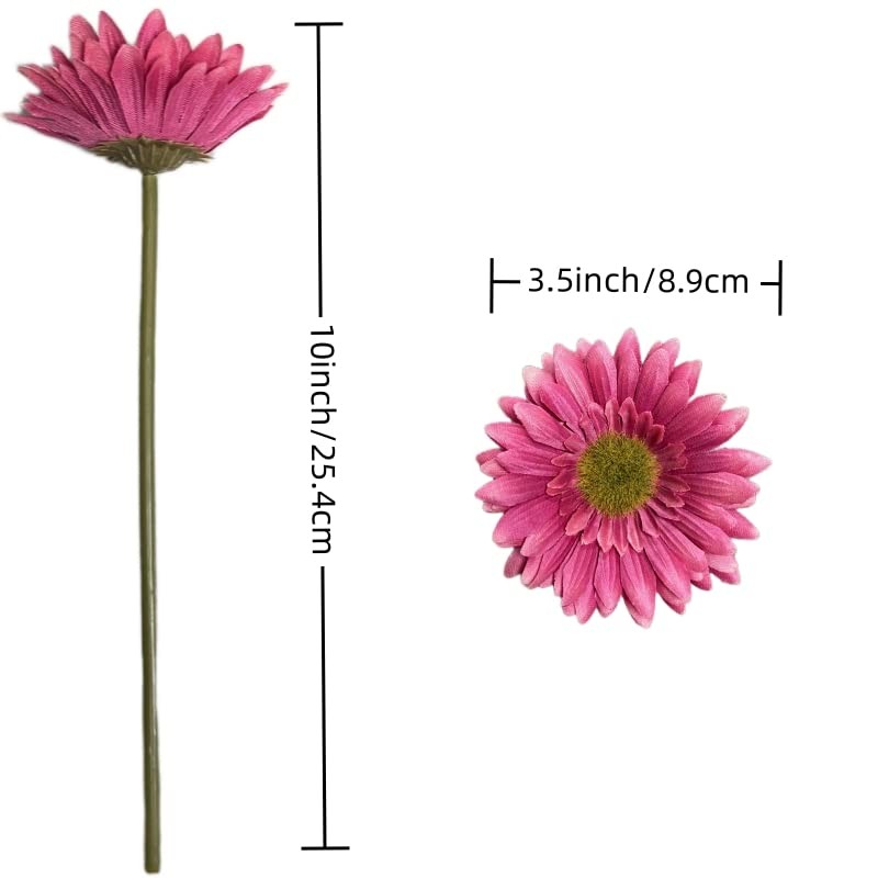 10PCS Artificial Gerbera Daisy Silk Flowers Faux Flower for Party Home Kitche…