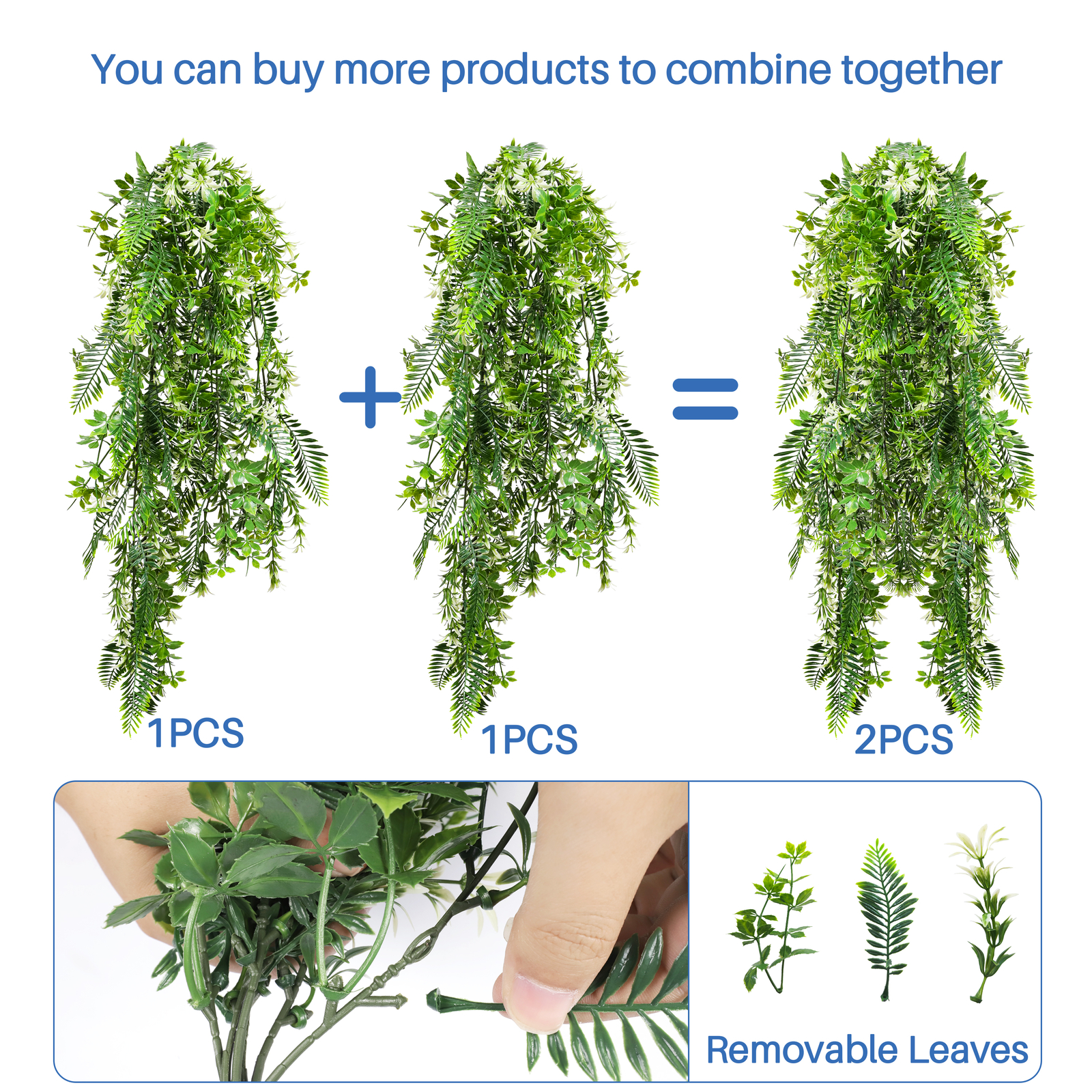 Artificial White Flowers Fake Plant Branches Hanging Decor Outdoor Wedding Home