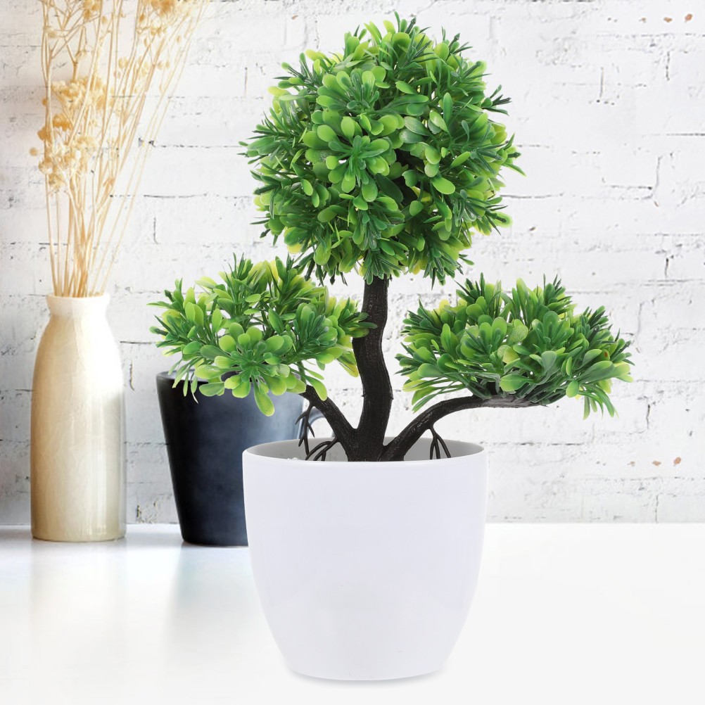 2pcs Artificial Potted Plants for Desk Bedroom Living Room Decor