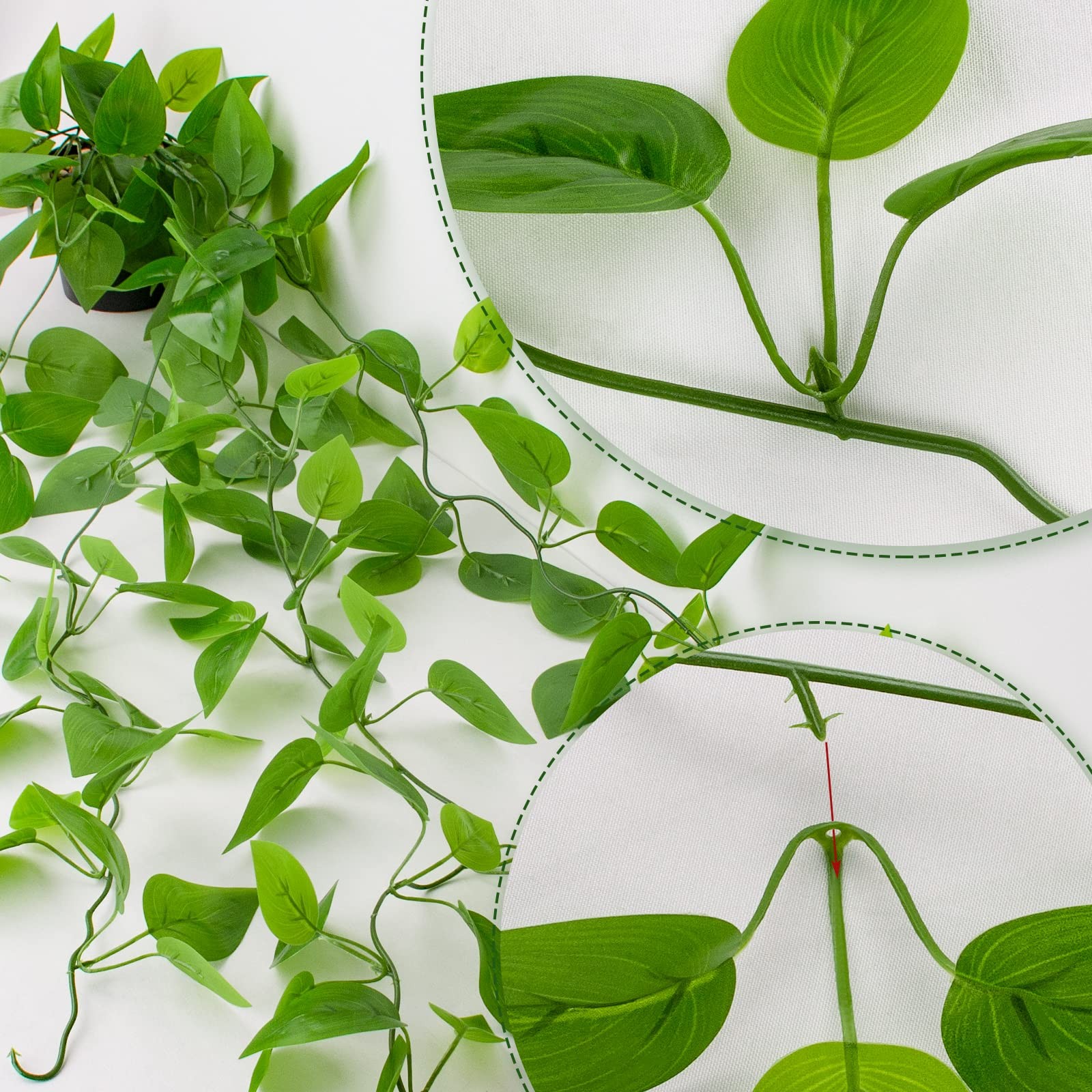 LOYWREE Small Fake Hanging Plant Artificial Potted Plants for Indoor Outdoor Aes