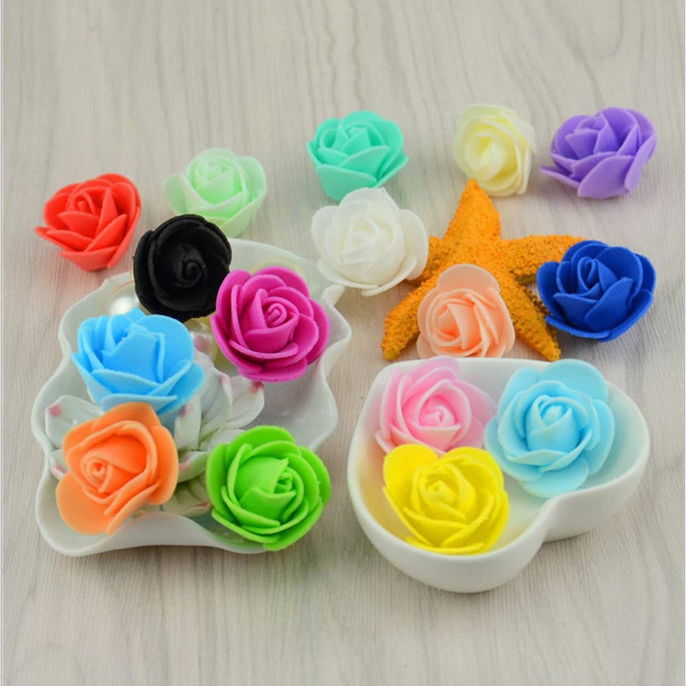 Mini Fake Roses 3.5cm Red Foam Artificial Flowers DIY Crafts Decoration 100 PCS