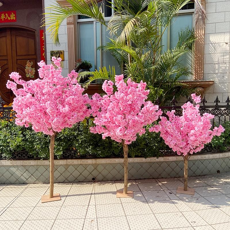 80cm Artificial Cherry Blossom Branch Red Silk Flower Wedding Home Decor Arch