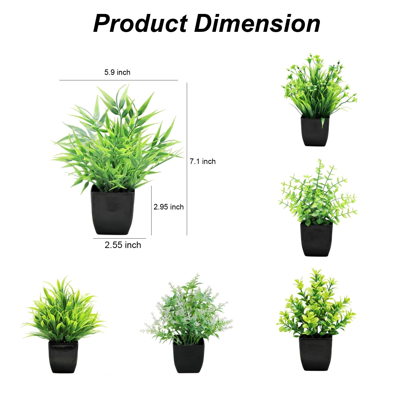 Fake Plants,6 Pack Small Potted Artificial Greenery Decor for Shelves Bathroo…