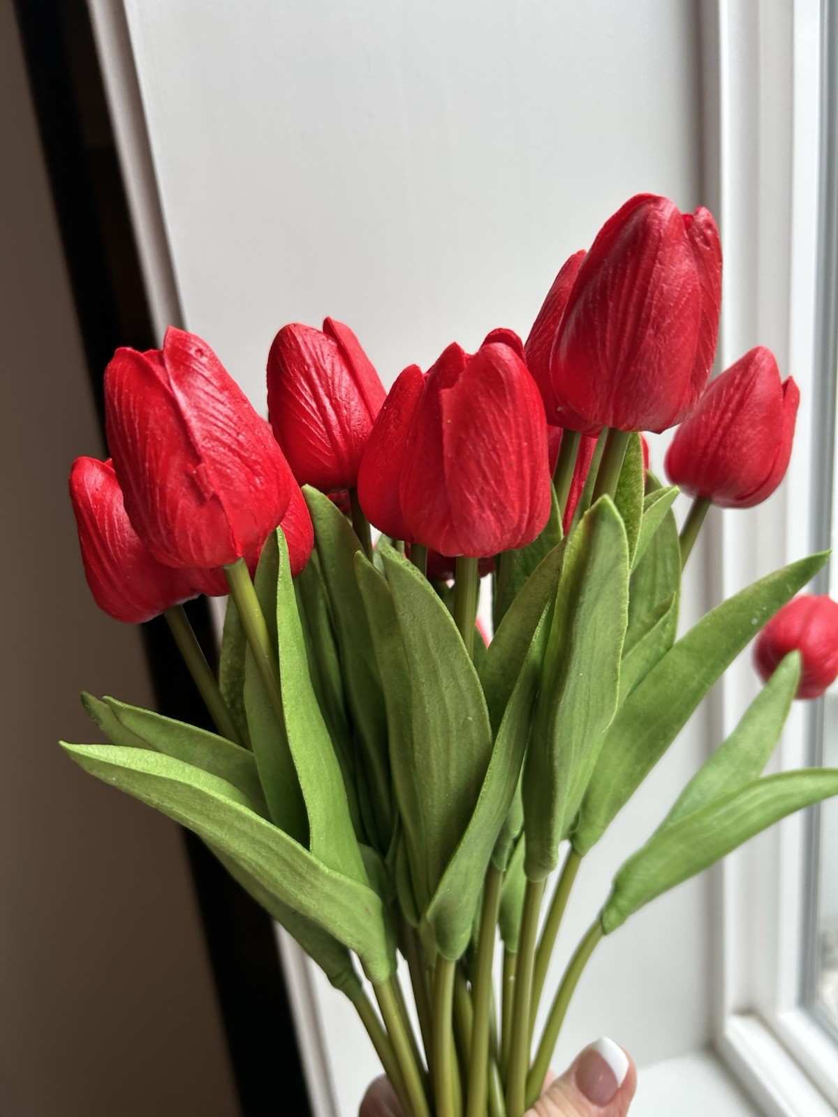 US SELLER Red Tulips Real Touch Bridal Wedding Fast Ship Artificial