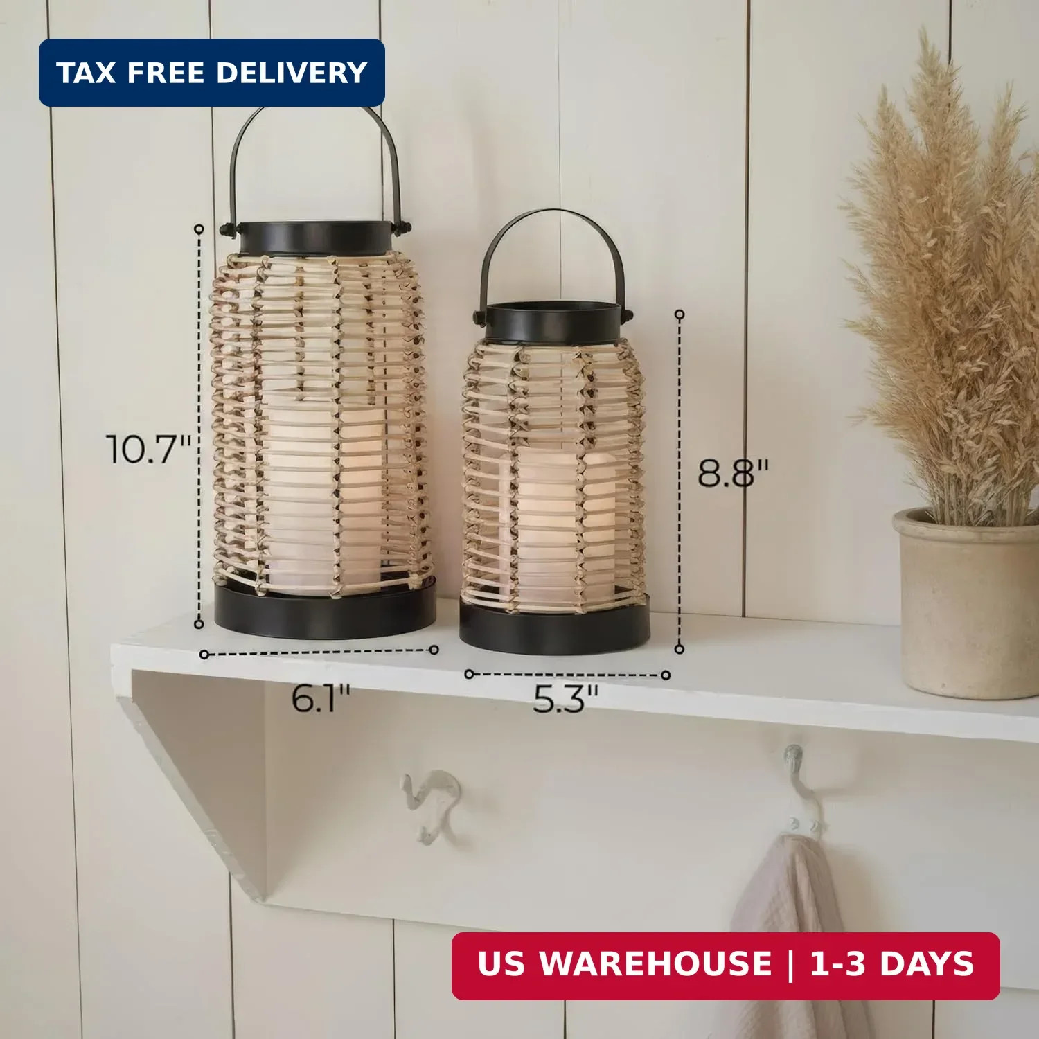 Natural Rattan Boho Lanterns – Handcrafted Chic Decor to Enhance Your Home – Mod