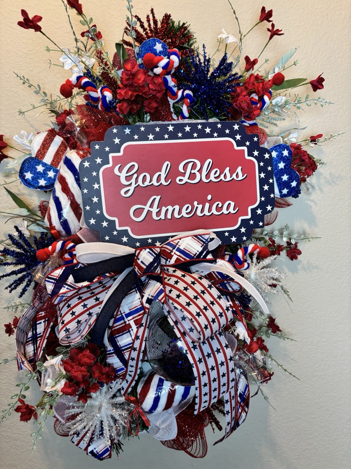 Patriotic wreath, American Flag Wreath, 4th Of July, Memorial Day, Military