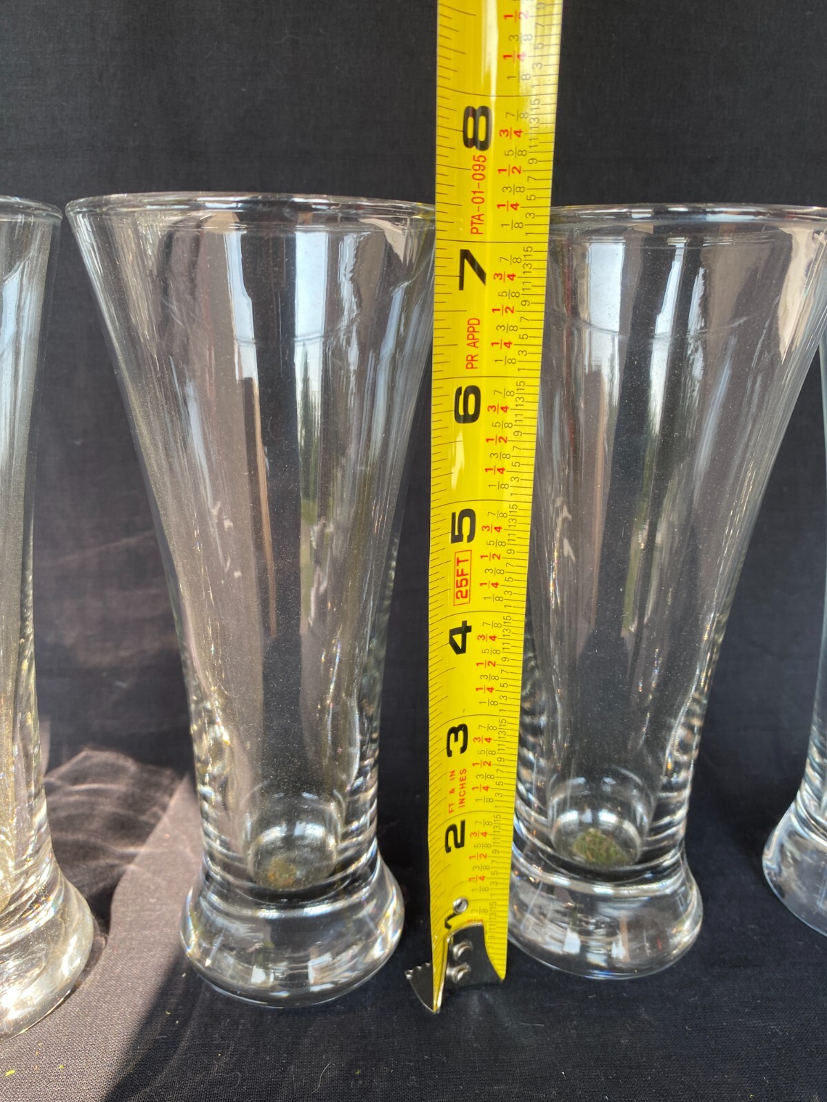 Clear Glass Vases set of 6 Bud Vase Unmarked / Unbranded (B11)/ Barely Used