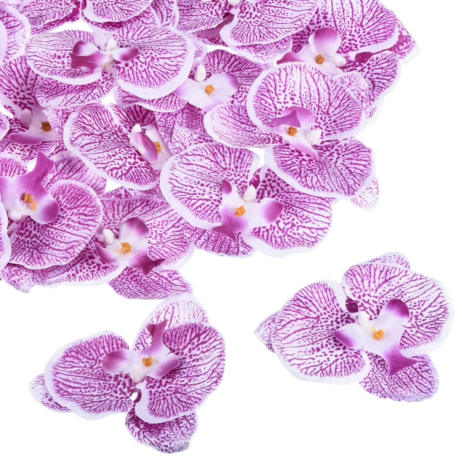 3.9″ Artificial Orchid Flower Heads, 20 Pack Silk Phalaenopsis Fake Butterfly…