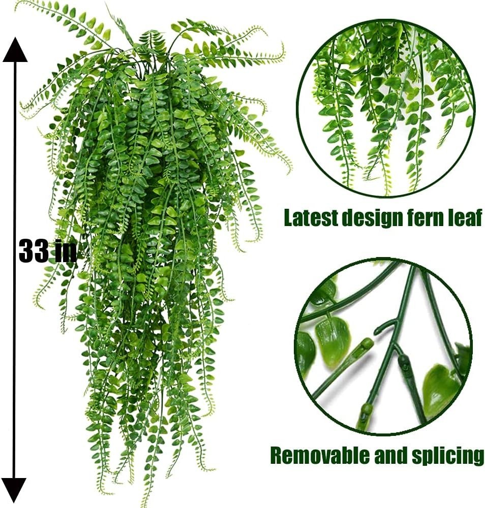 Chic 33-Inch Artificial Ferns – 2-Piece Set for Indoor and Outdoor Elegance