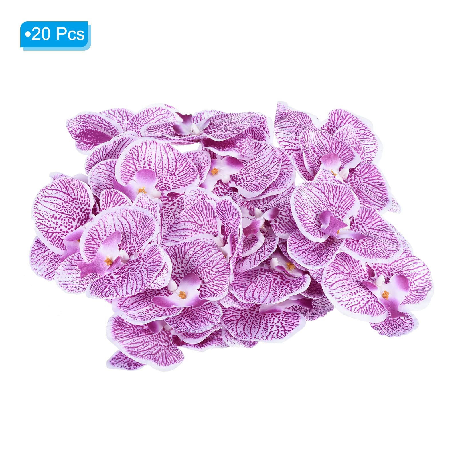 3.9″ Artificial Orchid Flower Heads, 20 Pack Silk Phalaenopsis Fake Butterfly…