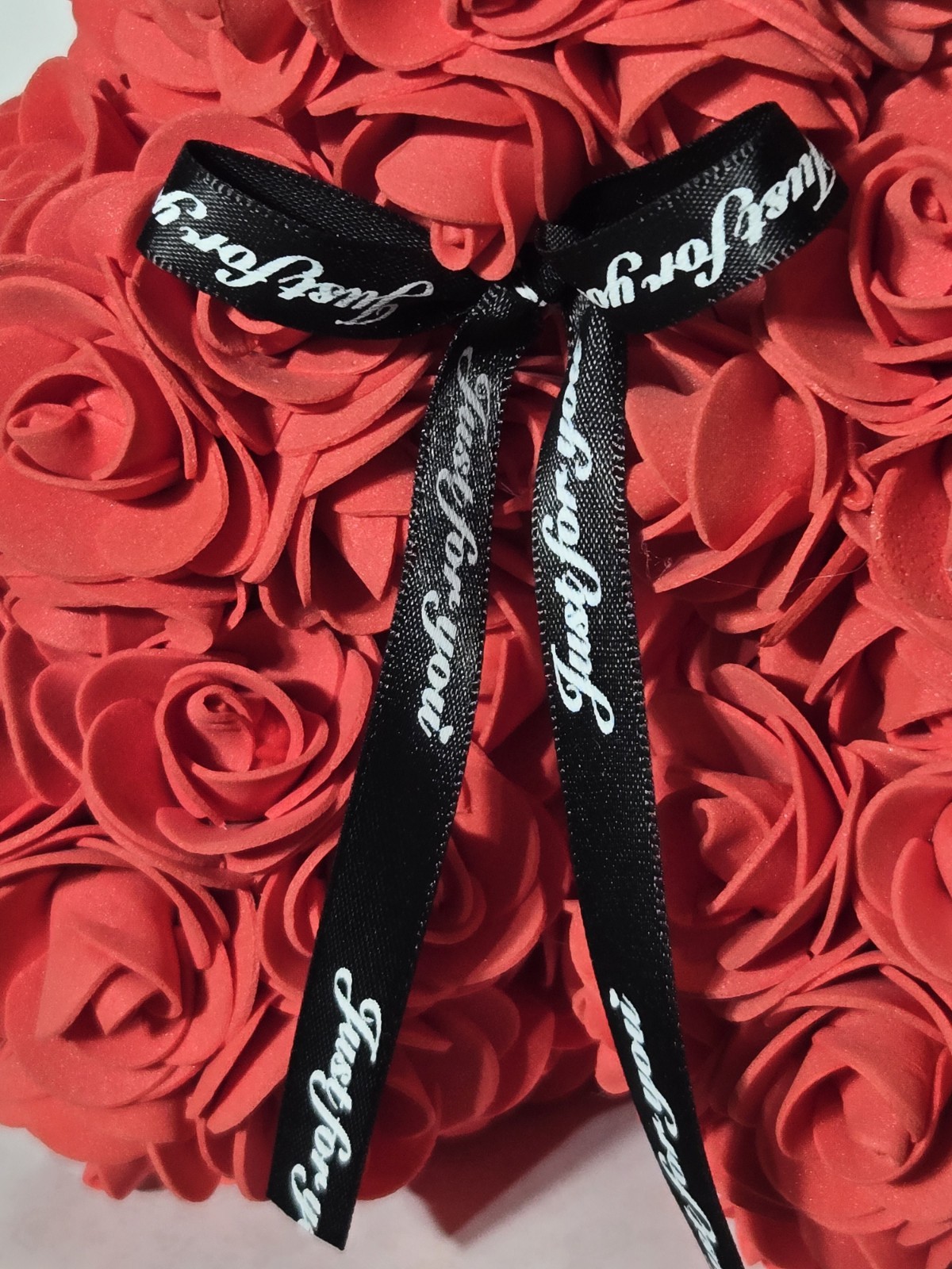 Always And Forever Flower TEDDY BEAR Handmade Foam Red Roses Love Valentine