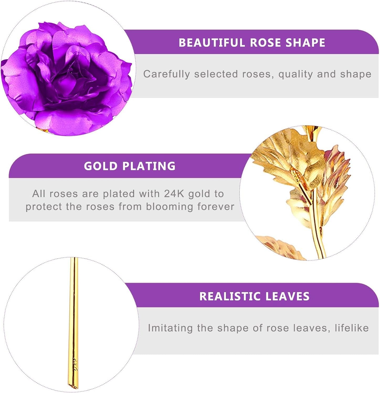 24K Gold Rose Gift with Luxurious Box – Perfect for Her on Special Occasions