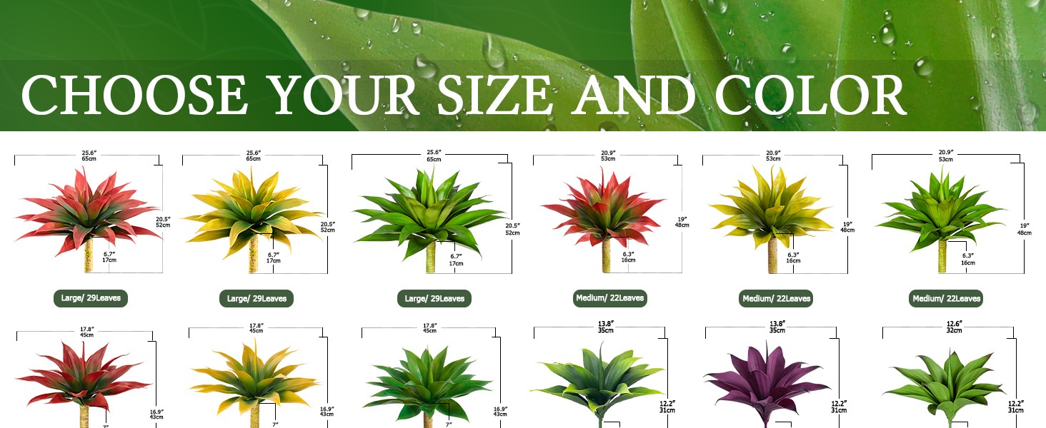 Artificial Plants Outdoors Faux Agave Fake Greenery Outdoor Artificial Plant 28″