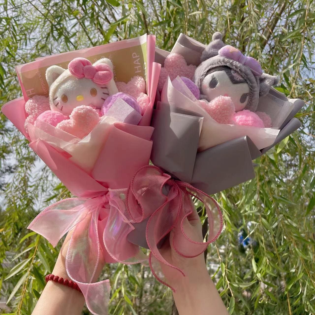 Cat Dolls with Artificial Flowers Creative Bouquet Christmas Valentine Birthday