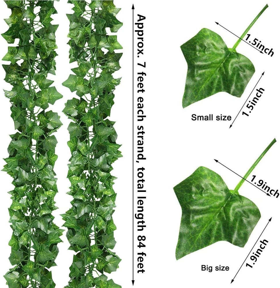 84 Feet Artificial Ivy Leaf Plants Fake Vine Hanging Garland Ivy/12 Strands