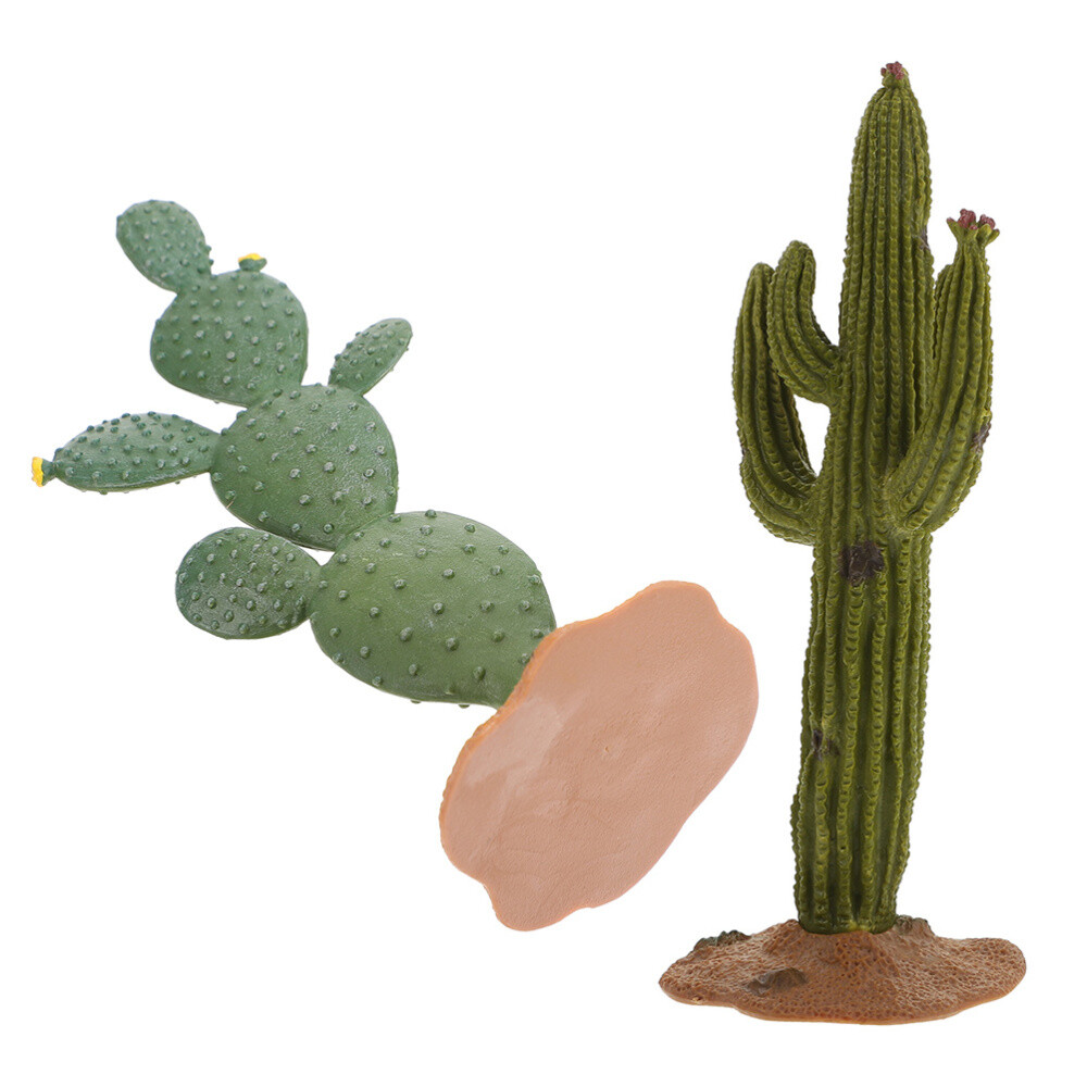 2PCS Simulated Cactus Adornments Lifelike Cactus Figurine Cactus Modeling Statue