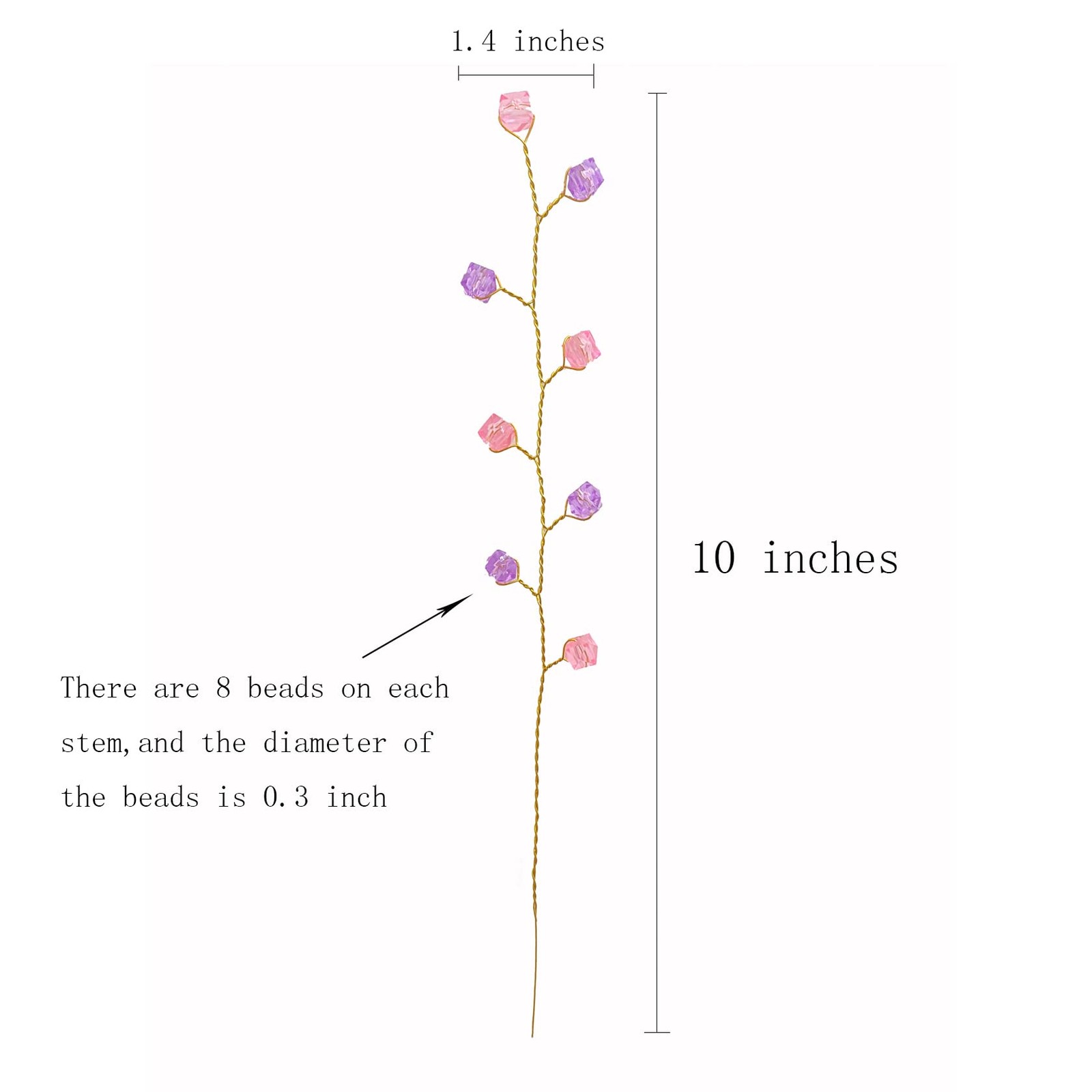 16PCS Crystal Artificial Flowers Bouquets Handmade Acrylic Flower Branches Fa…