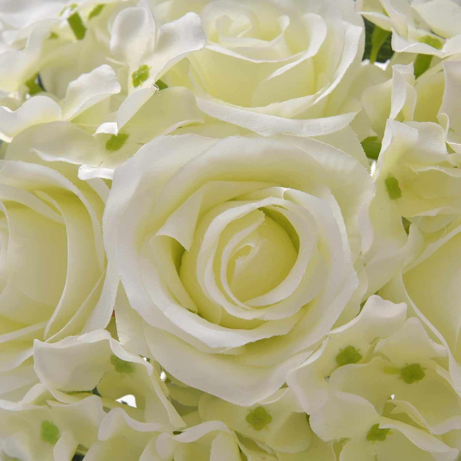 Artificial Silk Rose Flower Centerpiece Arrangement in Glass Vase with LED Light