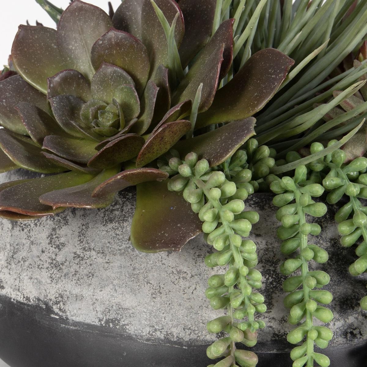 Uttermost 60214 Yuma Green and Burgundy with Dark Iron Succulent Centerpiece
