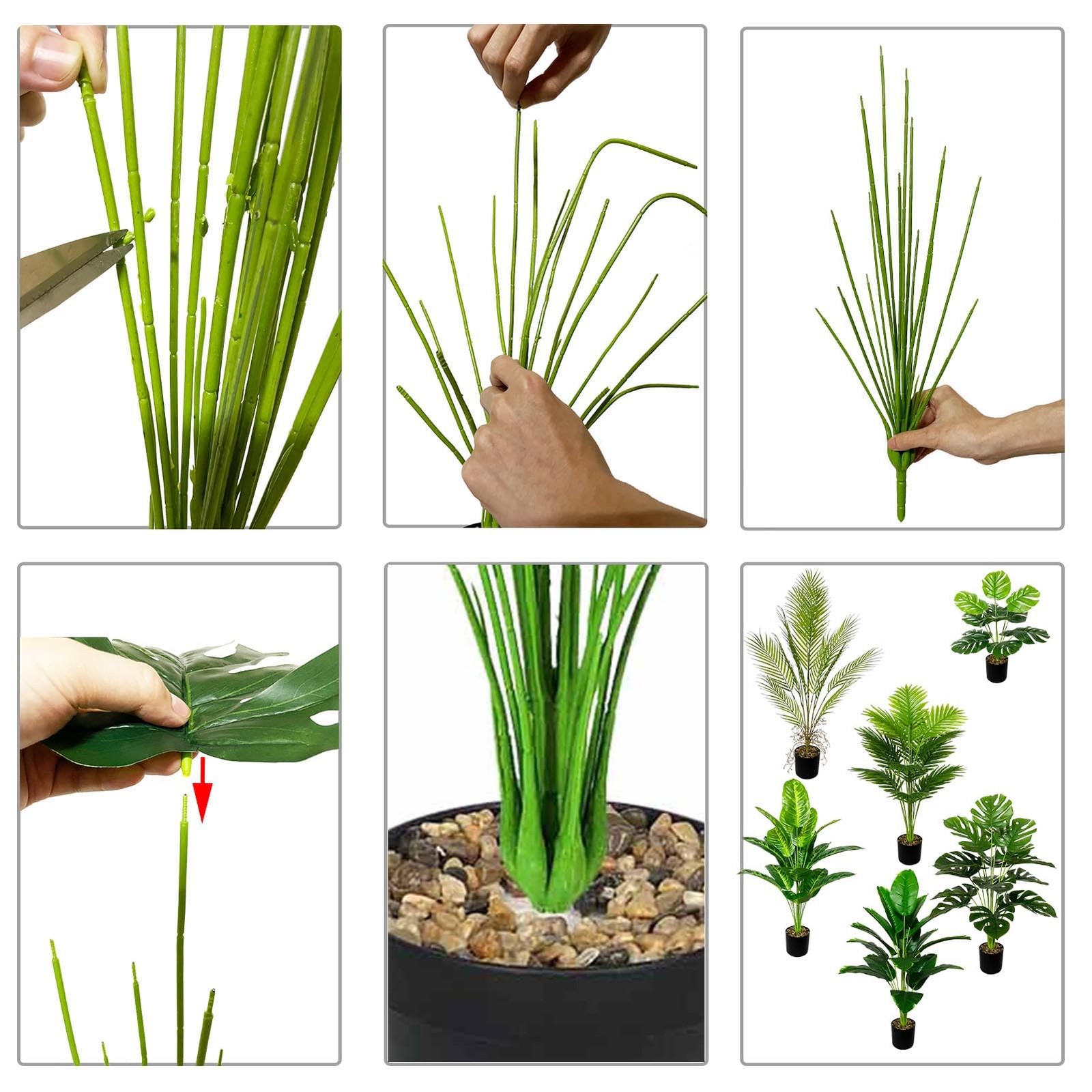 Artificial Plants in Pots Large Fake Tree Floor Faux Tropical Plants Decorati…
