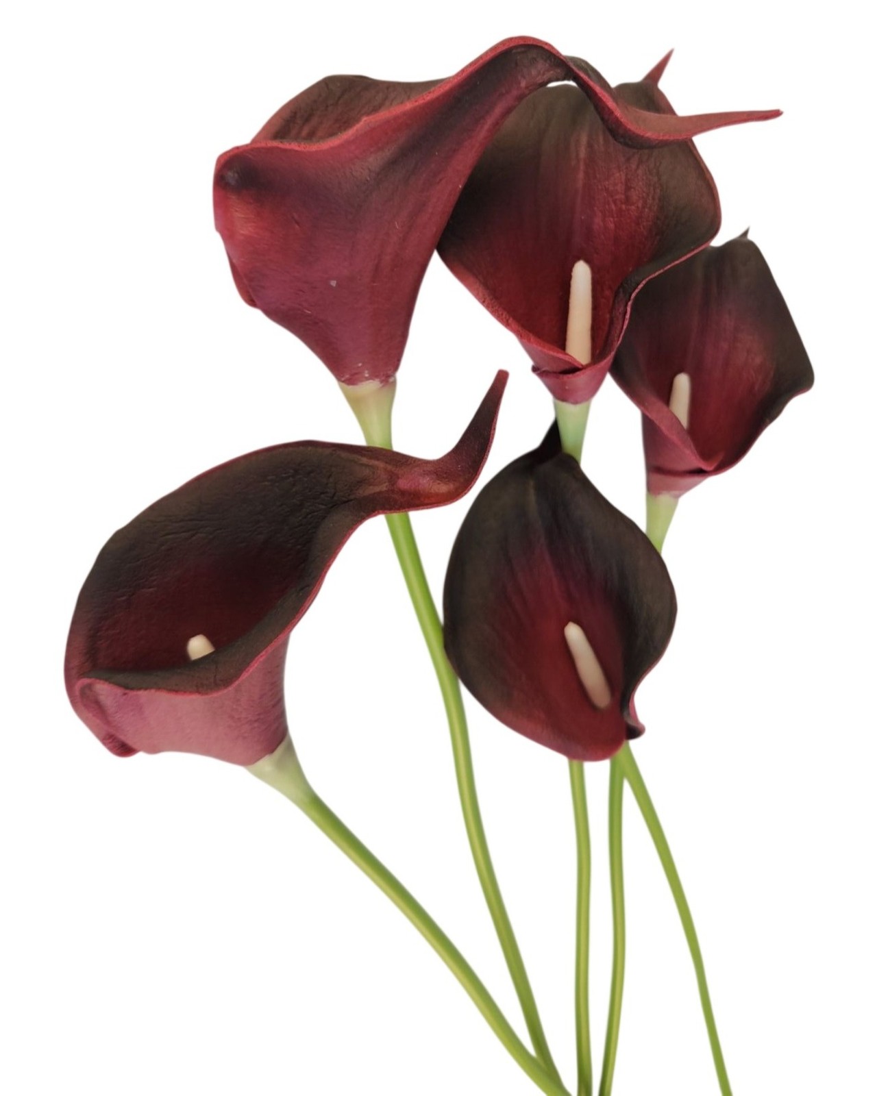 Deep Purple Calla Lily Bouquet Burgundy Artificial Flowers Modern Home Decor Wed