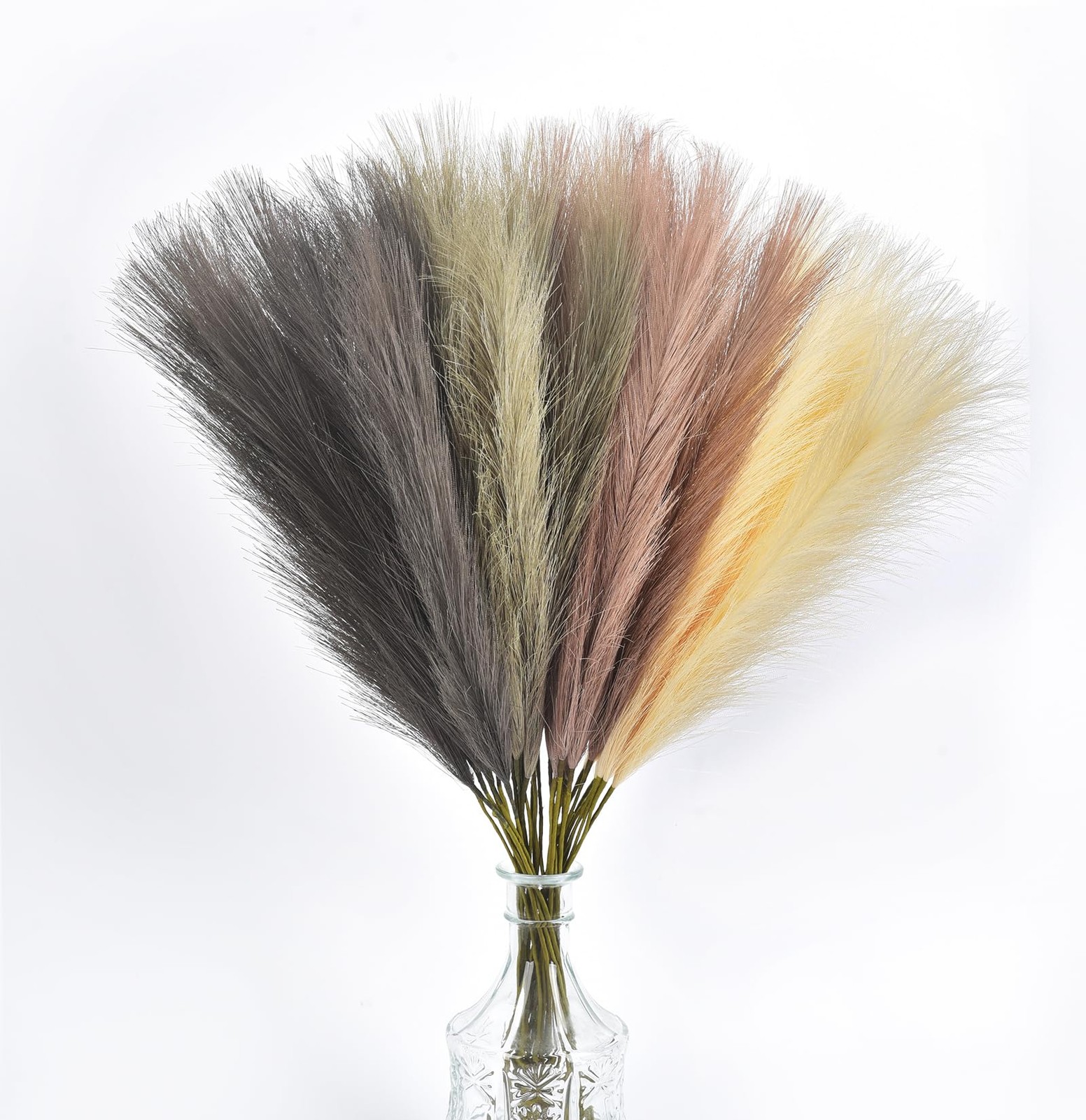 Beige Faux Pampas Grass Bouquets Artificial Fake Reed Flowers 23 In 16 PCS