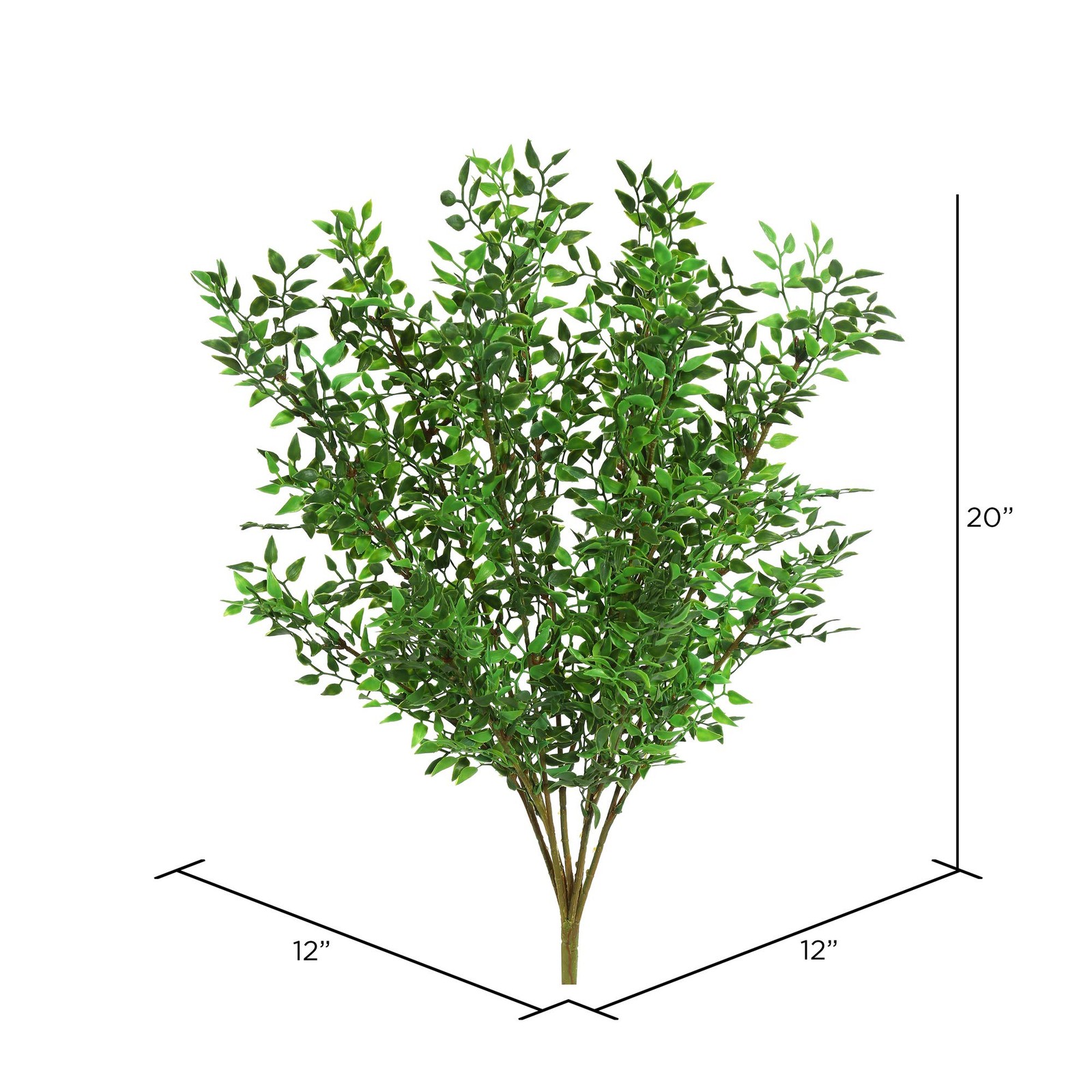 Vickerman 20″ Contemporary Fabric Artificial Mini Smilax Bush in Green
