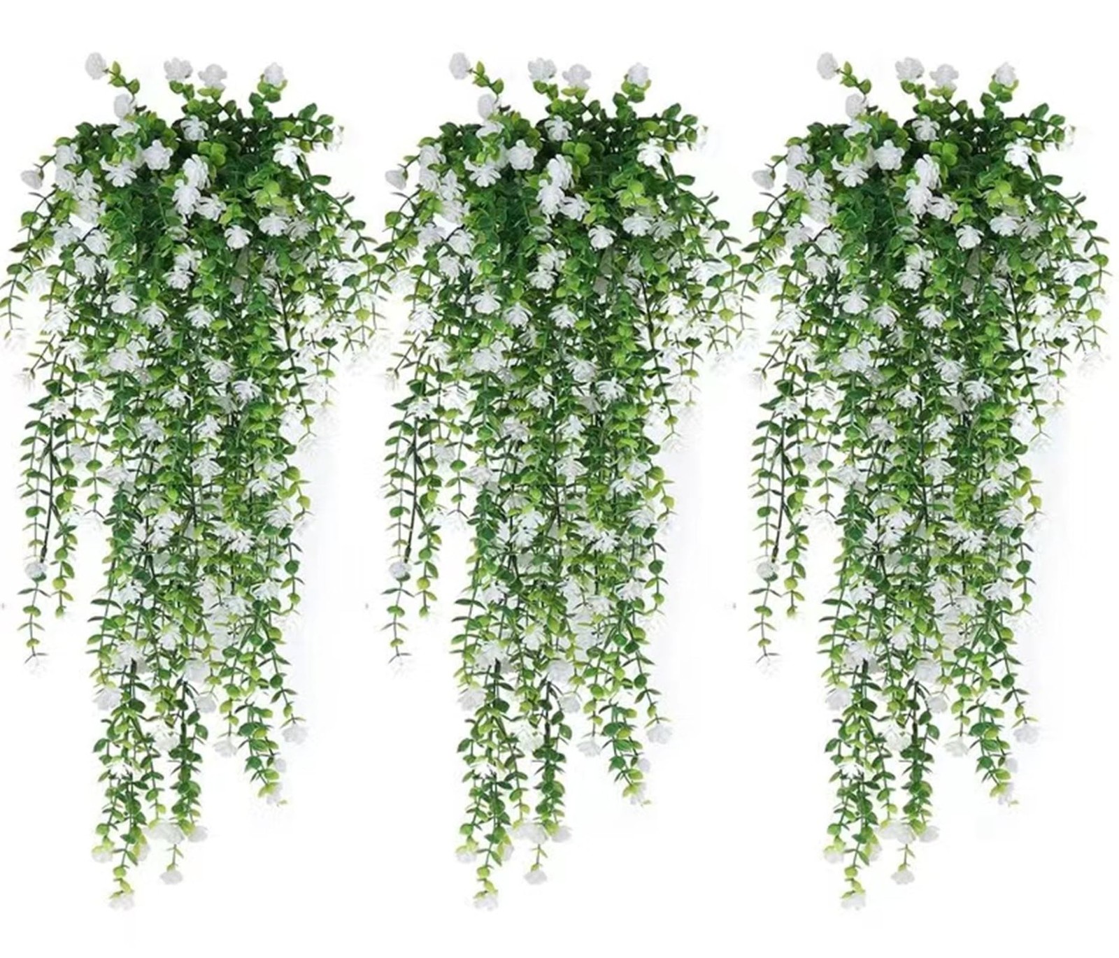 Artificial Flower Fake Hanging Eucalyptus Flower for Home Decoration, White C…