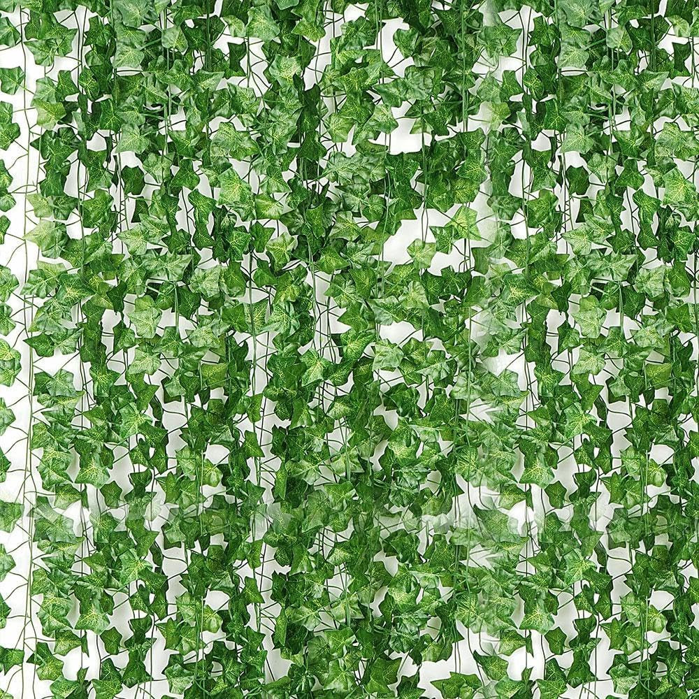 24 Pack 172 FT Artificial Ivy Garland Greenery Outdoor Faux Plants Leaf Garland