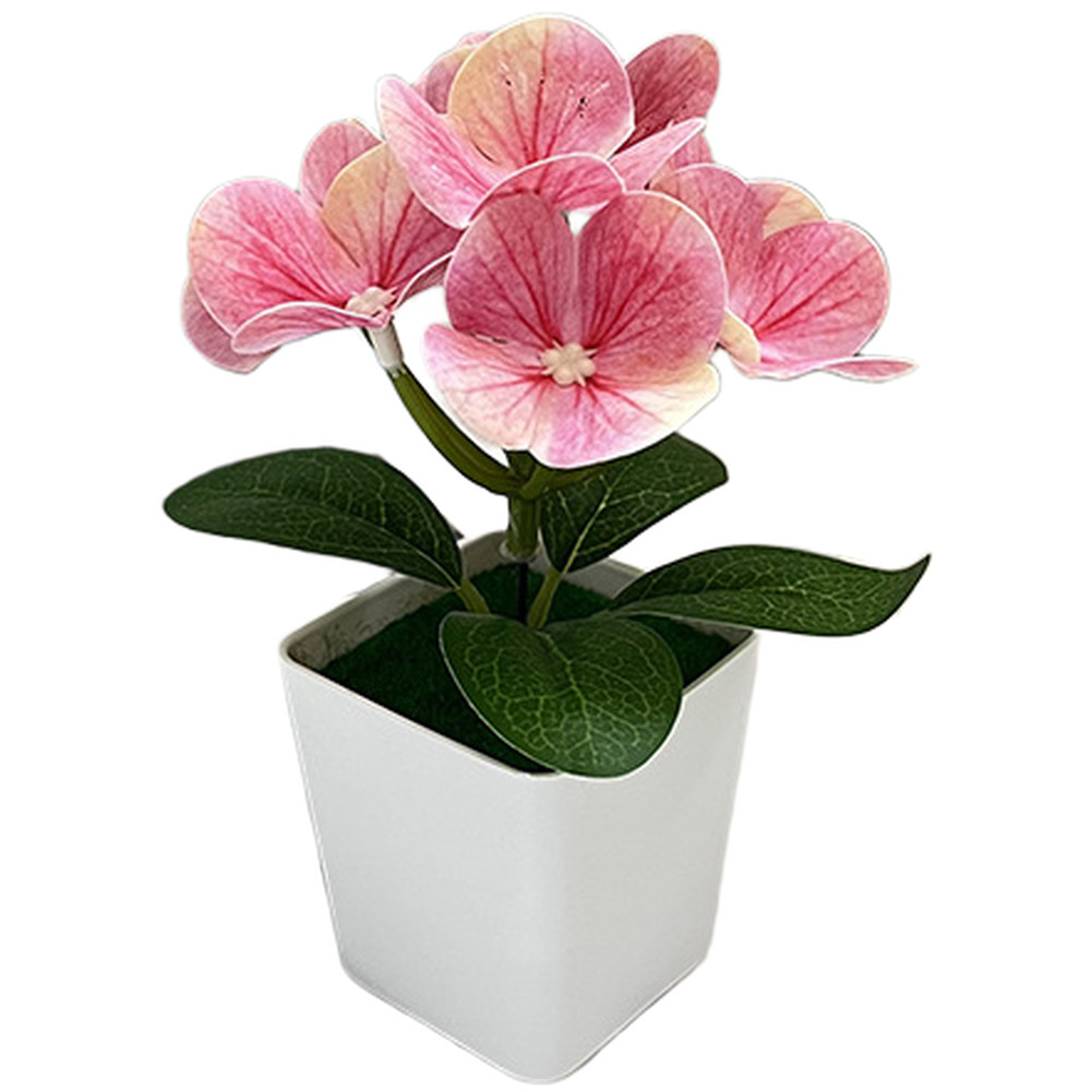14cm Hydrangea Artificial Flower in Square Pot for Modern For Home Decor