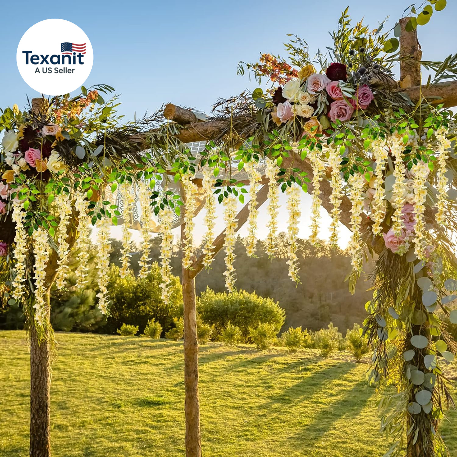 Wisteria Hanging Flowers 24 Pack Fake Flower Garland Artificial Wisteria Vines R