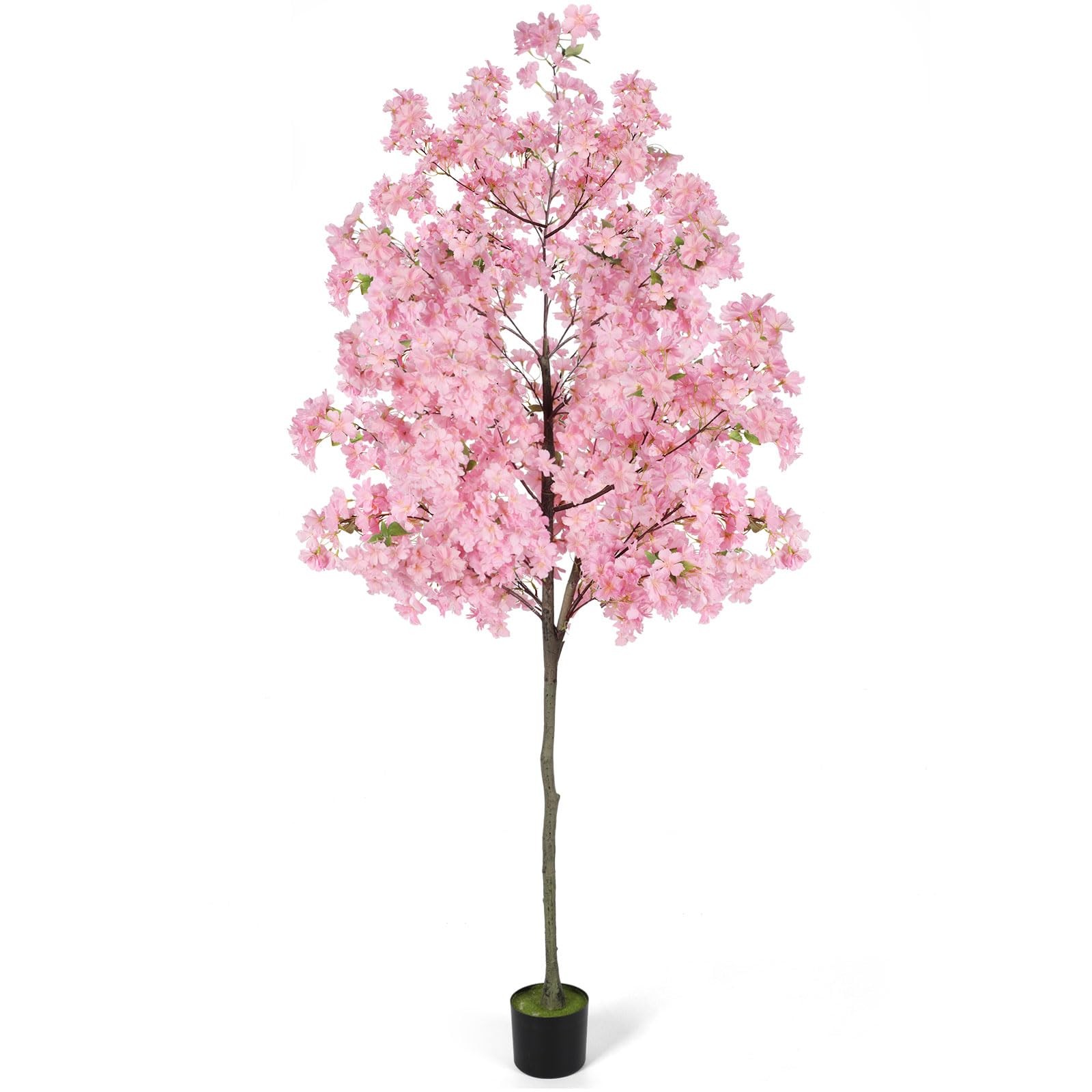 6Ft Tall Cherry Blossom Artificial Tree, Fake Tree Faux Silk Plant with Plast…