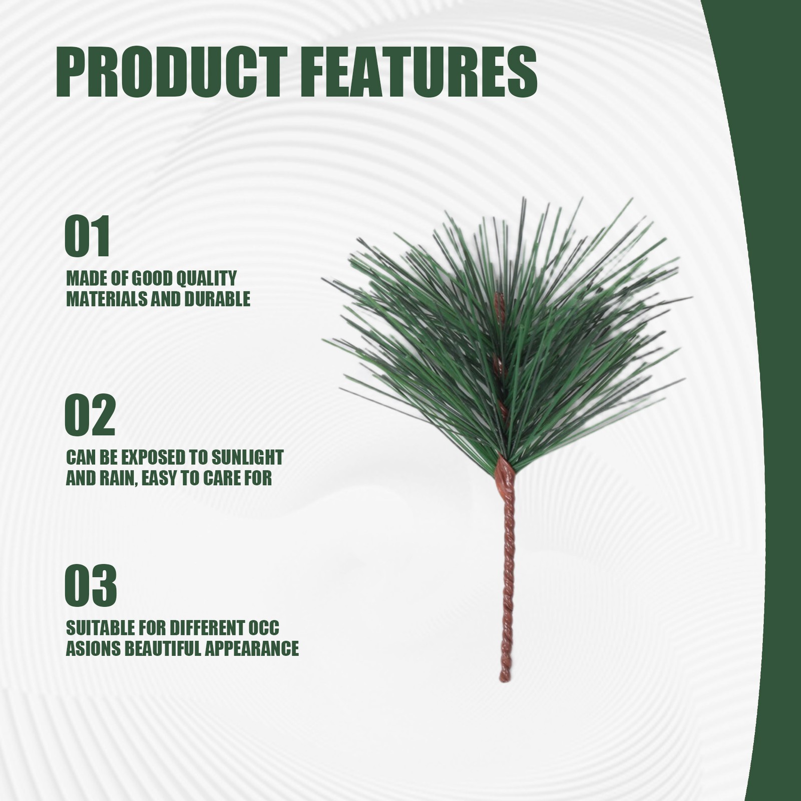 60 PC Artificial Green Pine Needles Branches-Small Pine Twigs Stems5149