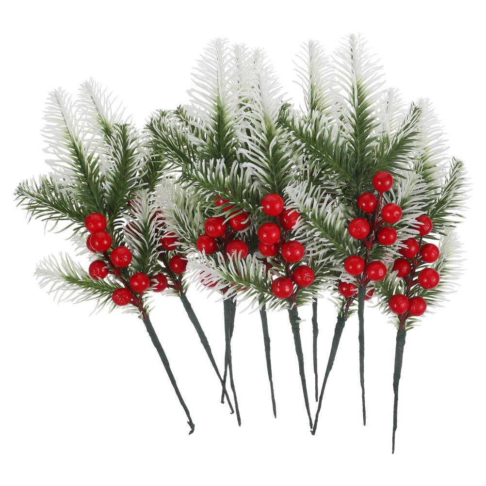10Pcs Fake Berry Picks Assorted Color for Christmas Ornaments and DIY Projects