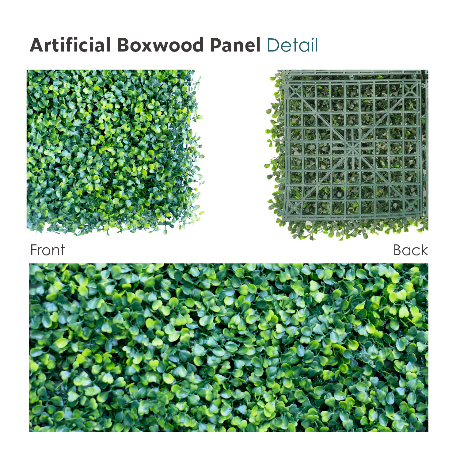 20″ Artificial Milan Leaves Mat Faux Fence Panel Wall Decor Grass Plant Hedge