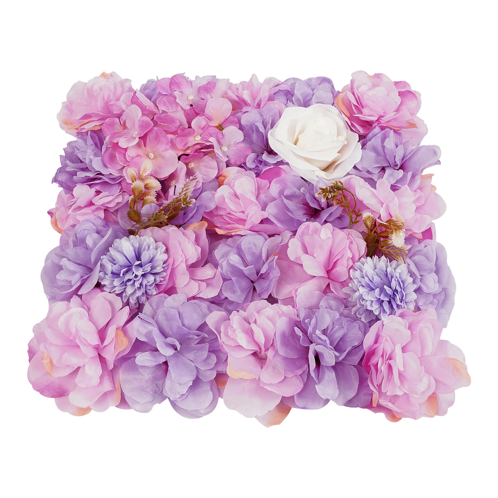 3D Flower Wall Panel-12 Pcs Artificial Flower Wall Background Silk Rose Mat