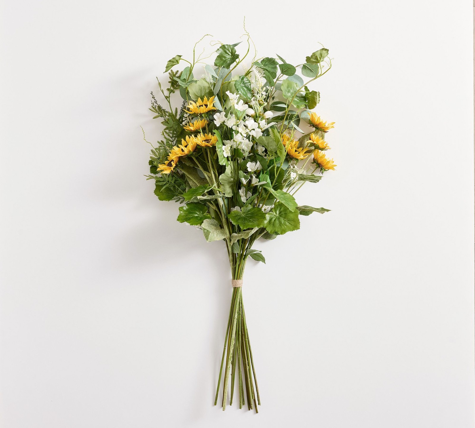 NEW Pottery Barn Faux Elevated Wild Greens and Sunflowers Branches Bundle Stems